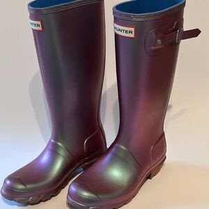 Hunter Shimmering Purple Rain Boots